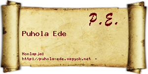 Puhola Ede névjegykártya